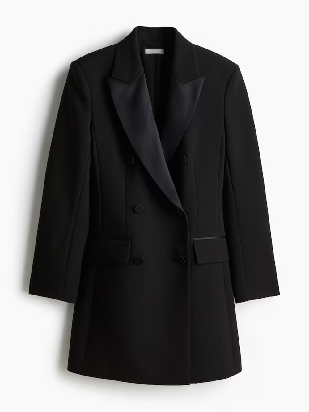 H&M Black Double-Breasted Mini Blazer Dress